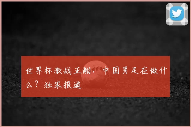 世界杯激战正酣,中国男足在做什么?独家报道